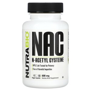NutraBio NAC, 600 mg, 90 Veggie Capsules - 1 of 2