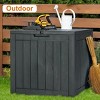 31 Gallon Resin Deck Box, Waterproof UV Resistant Outdoor Storage Box for Garden, Indoor - 2 of 4