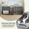 Homhougo Cat Litter Box Enclosure for 2 Cats, Furniture with Double Room,Hidden Double Litter Box Enclosure Furniture - 3 of 4
