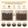 Homhougo Dresser for Bedroom with LED Light & Charging Station, 8 Drawers Wooden Dressers with Open Space Antique Dark Color - 4 of 4