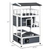 LAOTIES Wooden Outdoor Cat House with Asphalt Roof,Multi Level Cat Shelter with Escape Doors and Platforms - 2 of 4