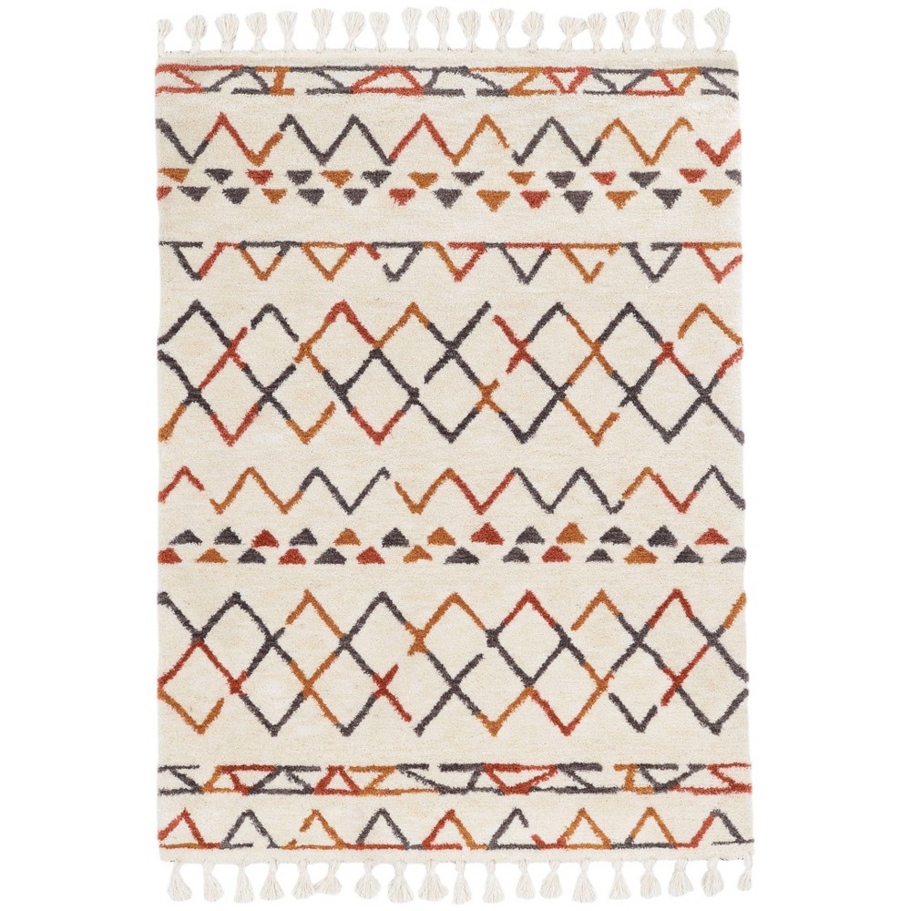 5'x7' Marrakech Zig Rug Ivory - Linon