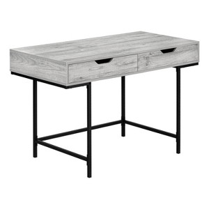 Monarch Specialties Computer Desk Home Office Laptop Storage Drawers 48InchL Work Metal Laminate Grey Black Contemporary Modern - 1 of 4