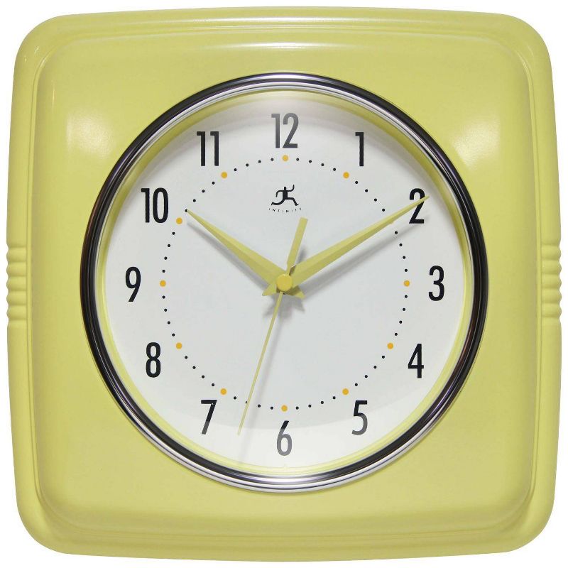 9.25" Square Retro Wall Clock - Infinity Instruments, 1 of 7