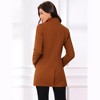 INSPIRE CHIC Women's Winter Stand Collar Single Breasted Mid-thigh Long Overcoat - 4 of 4