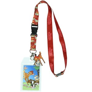 Disney Bambi Besties Forever Lanyard ID Badge Holder and 2" Rubber Charm - 1 of 4