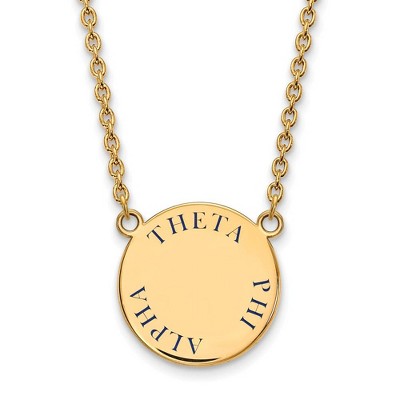 Black Bow Jewelry 14k Yellow Gold Plated Sterling Silver Theta Phi Alpha Greek Life Necklace 18 Inch