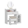 CAVINAS Vanity Desk Wooden Vanity with Charging Plug and USB Port, Upholstered Stool for Bedroom - 2 of 4