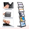 Unique Bargains Exhibition Foldable 5 Layers Brochure Magazine Display Racks with Wheels Black - 4 of 4