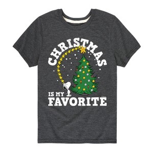 Boys' - Peanuts - Christmas Is My Favorite Short Sleeve Graphic T-Shirt - 1 of 4