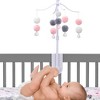 Bedtime Originals Blossom Pink/Gray Pom Pom Musical Baby Crib Mobile Soother Toy - 2 of 4