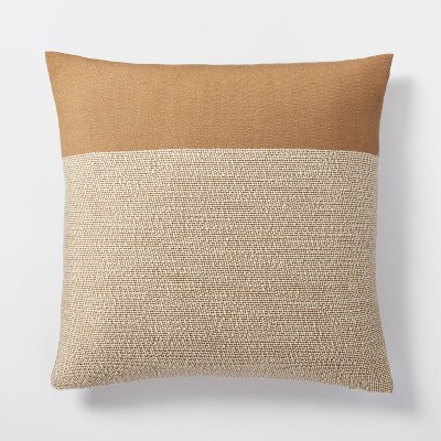 Oversized Color Block Square Throw Pillow Cream/Brown - Threshold™ designed with Studio McGee