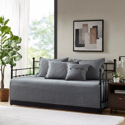 Sapphtopaz 6 Pcs Farmhouse Reversible Scalloped Edge Comforter Set Bedding Set, Daybed Cover Set Quilt Set, Daybed Cover