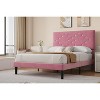 Velvet Bed Frame, Upholstered Platform Bed with Button Tufted Headboard & Under-Bed Storage Space, Sturdy Wooden Slats Support, No Box Spring Needed - 3 of 4
