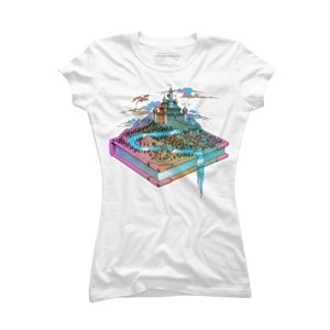 Junior's Design By Humans The World is a Book By Tobiasfonseca T-Shirt - 1 of 3