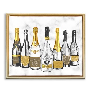 Stupell Industries Radiant Glam Twinkle Champagne Bottles Floating Frame Canvas Art, Gold, 21" x 17" - 1 of 4