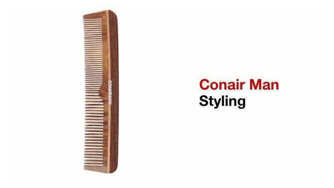 CONAIRMAN Cushion Nylon Bristle Hair Brush - All Hair - Black, 2 of 5, play video
