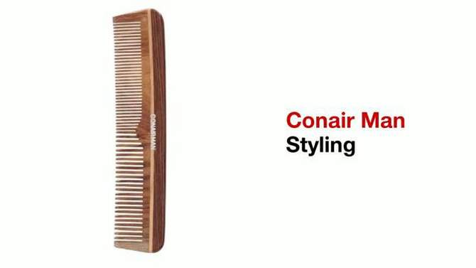 CONAIRMAN 100% Boar Bristle  All-Purpose Hair Brush - All Hair - Black, 2 of 5, play video