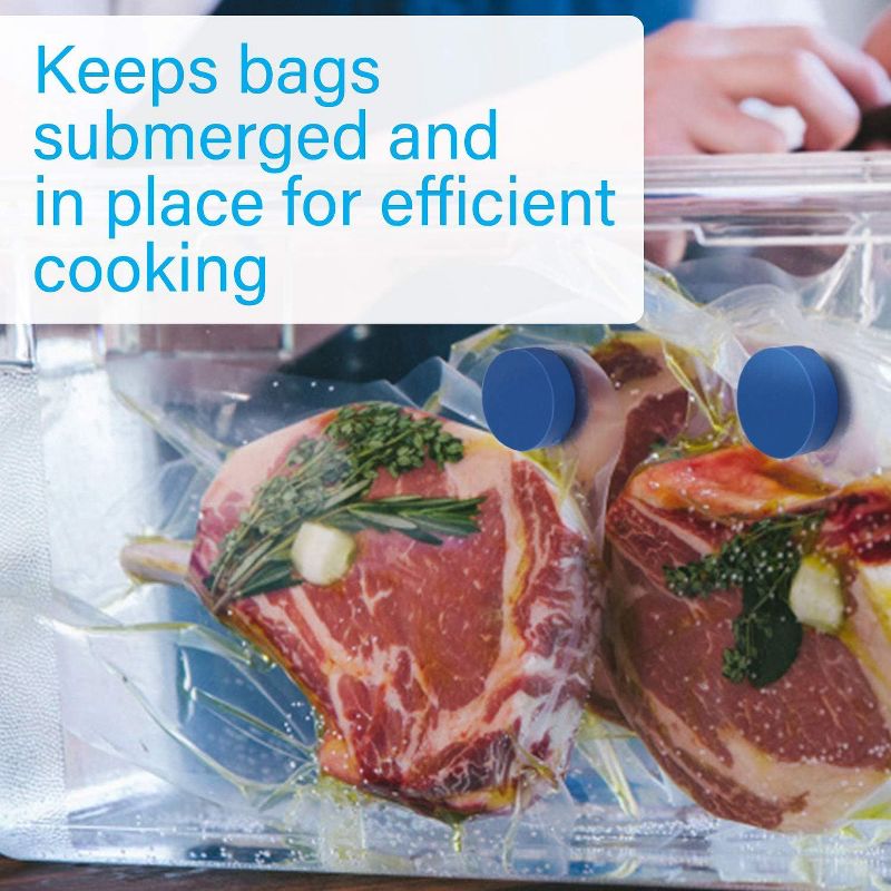 IMPRESA -10 pack Sous Vide Magnets to Keep Bags Submerged, Sous Vide Accessories, Alternative to Sous Vide Weights, Balls, Clips & Racks, Blue, 2 of 8
