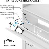 Acekool Shoe Cabinet with 2 Flip-Up Drawers & Open Storage, Adjustable Support Legs, Metal Knobs, Entryway Organizer - 4 of 4