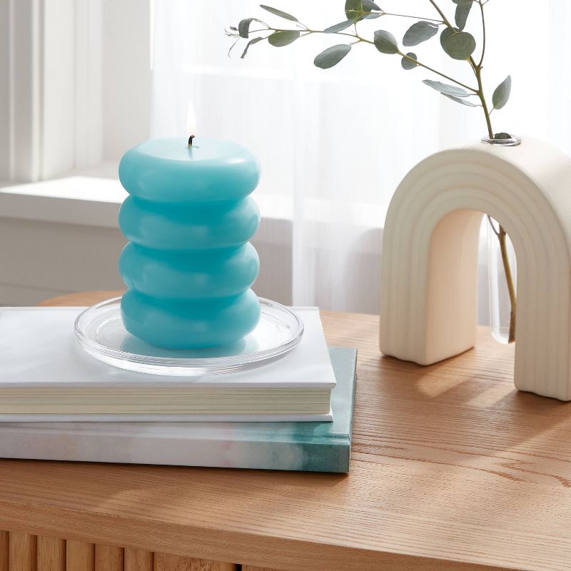 Shaped Pillar Candle Stacked Blue - Opalhouse&#8482;, 3 of 5