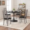 FONTOI 4 PCS Metal Dining Chair, High Back Armless Dining Chairs for Kitchen Bedroom Living Room, Gray, 18.5"*42.13"*15.6" - 4 of 4