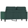 vidaXL 2-Seater Loveseat - Dark Green Velvet Settee with Sturdy Metal Frame - Cozy Foam Padded Couch for Living Room/Office - 4 of 4
