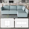 NicBex Couches for Living Room Armless Seat Loveseat Couches Chaise Longue Sofa Fabric Flexible Sofa with Storage for Small Spaces, Living Room - 2 of 4