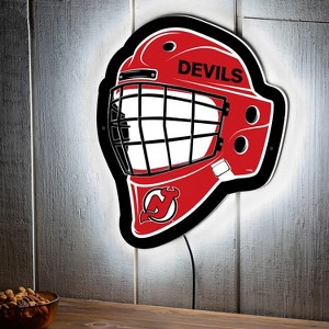 Evergreen Ultra-Thin Edgelight LED Wall Decor, Helmet, New Jersey Devils- 15.6 x 19 Inches Made In USA - 1 of 4