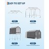 Coucheta Heavy-Duty Portable Outdoor Storage Shed with Roll-Up Door & Vent, 240g Waterproof PE Tarp & UV Protection, Carport Storage Shelter - 4 of 4