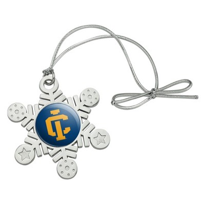 Ithaca College Secondary Logo Metal Snowflake Christmas Tree Holiday Ornament