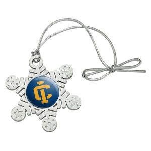 Ithaca College Secondary Logo Metal Snowflake Christmas Tree Holiday Ornament - 1 of 3