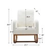 Modern Glider Chair, Recliner Armchair with Wood Legs and Side Pocket, Nursery Rocking Accent Chair with High Back for Living Room Bedroom - 4 of 4