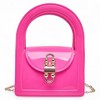 A Little Obsessed Girls' Glossy Mini Top Handle Bag - Hot Pink Purse with Gold-Tone Lock & Chain Strap for Kids (Youth) - 4 of 4