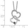 Black Bow Jewelry 1/4 Ctw Black & White Diamond Double Heart Necklace in Sterling Silver - 4 of 4