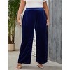 Clearlove Women's Plus Size Velvet Wide Leg Pants with Comfort Waistband Elastic Waist Casual Trouser - 4 of 4