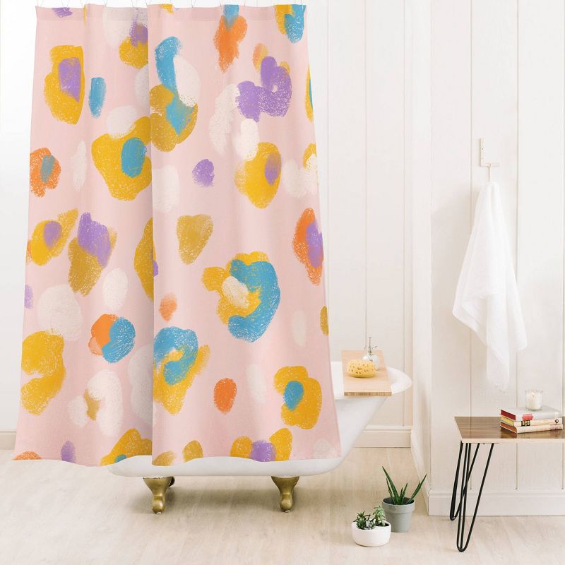 SunLee Art Spring Leopard Shower Curtain Pink - Deny Designs, 2 of 3