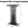 "47" Clear Acrylic Lectern Podium, Transparent Presentation Stand with Storage Shelf, for Wedding Ceremonies, Church, School & Business Events - 3 of 4