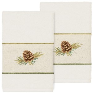 Linum Home Textiles 100% Turkish Cotton PIERRE Embellished Towel Set - 1 of 2