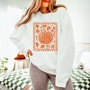 Simply Sage Market Pumpkin Checkered Distressed Lightweight Garment Dyed Sweatshirt - 3 of 4