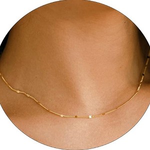 Satellite Choker Shining - HTUTWOO™ 3 Blue Beads Sparkle Chain Necklace, for Mother, Daughter, Sister, Friends and Everyday Wear - 1 of 4
