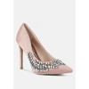 Rhinestones Embellished Satin Stiletto Pumps Women - 3 of 4