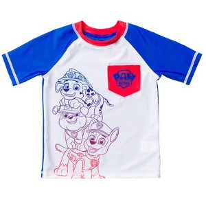 Paw Patrol Rubble Marshall Chase Rash Guard Swim Shirt Little Kid - 1 of 4