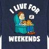 Boys' - Garfield - I Live For Weekends Long Sleeve Graphic T-Shirt - 2 of 4