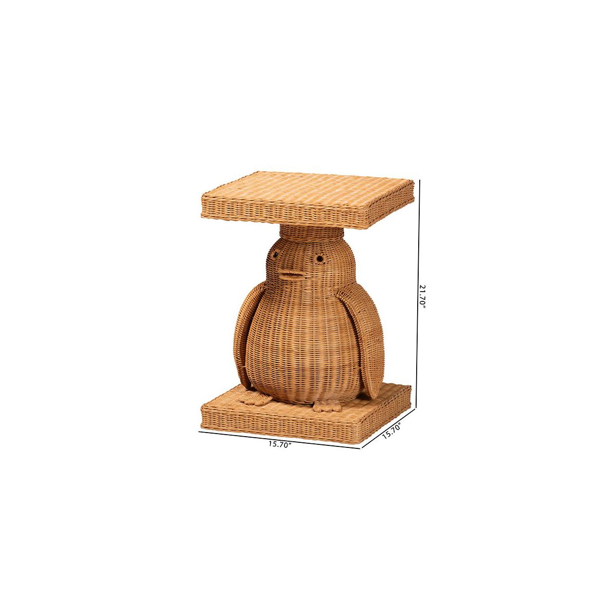 bali & pari,Pembroke Penguin Rattan End Table, Handwoven Sculptural Accent Table - thumbnail 7
