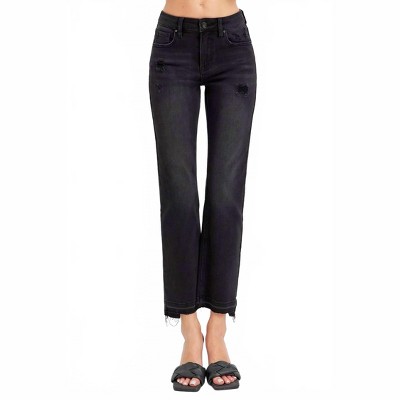 Women's Mid Rise Ankle Straight Leg Jeans - RISEN