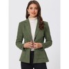INSPIRE CHIC Women's Faux Suede Belted Lapel Single Breasted Work Outwear Blazer - 2 of 4