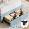Twin Bed Frame for Kids, Upholstered Platform with Storage Drawer & Bookcase Headboard, No Box Spring Needed - 3 of 4