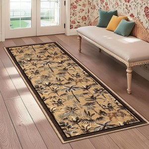 Washable Tiger Area Rugs - Non Slip Low Pile Jungle Animal Carpet Ultra Soft Stain Resistant Throw Mats for Living Room Dining Room Bedroom - 1 of 4