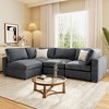 133.5" Modular Sectional Sofa with Storage Armrest, USB & Wireless Charging, Built-in Bluetooth Speaker, and Premium Chenille Upholstery - 2 of 4